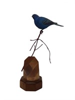 Tony Bendig's Indigo Bunting Carving