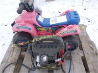 KIDS POLY 4-WHEELER W/ BATTERY CHARGER & JUMP BOX
