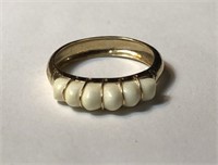 14 K Ivory And Gold Band