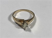 10 K Diamond Solitaire Ring