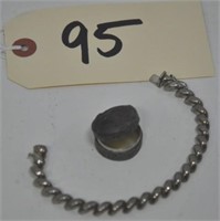 Sterling Silver Bracelet & Pill Container