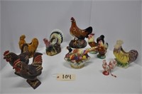 Assorted Ceramic Chickens