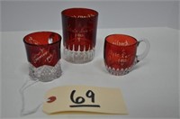 Ruby Stained Flash Glassware
