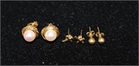 3pr 14kt yellow gold Earrings (1) pear &