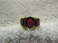 Ring with Red Stones Not Gold