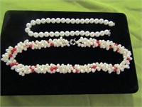 2 Simulated Pearl Necklaces