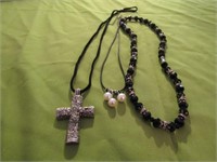 Black and Silver Colored Necklaces