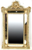 MONUMENTAL FRENCH STYLE FLORAL FRAMED MIRROR