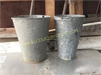 Pair of galvanized sap buckets
