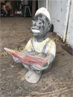 Antique 12" black Americana concrete statue