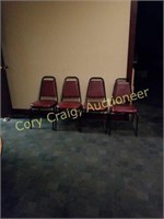 4 Maroon Banquet Chairs