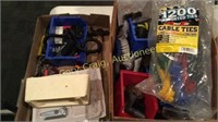 2 Boxes Misc repair items, screws, cable ties,