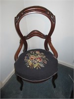 Victorian Balloon Back Embroidered Chair