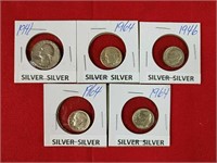 Five Silver Coin Lot