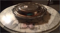 Rogers brother silver plate serving dish with lif