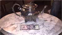 John Turton silver plate tea kettle