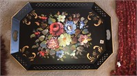 Hand painted metal serving tray