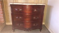 Early mahogany Victorian marble top 3 drawer chest