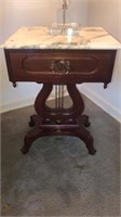 Early Victorian mahogany marble top end table