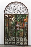 Wrought Iron Gate Decor Wall Mirror