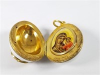 Vermeil Faberge Inspired Mother & Child Locket