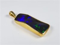 Gold & Black Opal Pendant