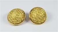 18 kt Gold Woven Clip On Earrings by Roberto Coin