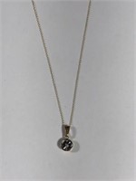 10 K Diamond Illusion Pendant Necklace