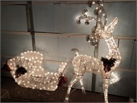 Lighted Reindeer And Sleigh