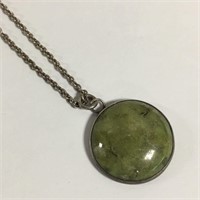 Sterling Silver Necklace With Jade Pendant