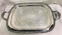 Silver Plate Double Handled Tray