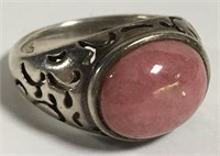 Sterling Silver Ring With Pink Stone
