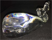 Signed Steuben Art Glass Whale Sculpture