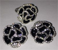 Joan Rivers Enameled Ring & Earring Set