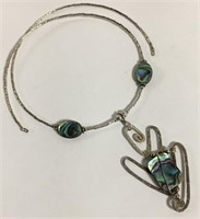 Sterling Silver & Abalone Pendant Necklace