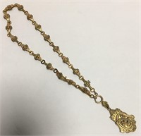 Victorian 3 Color Gold Filled Necklace, Ca 1880