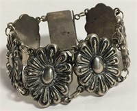 Mexico Sterling Silver Floral Bracelet