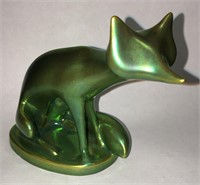 Zsolnay Hungary Art Glass Sculpture Of Fox