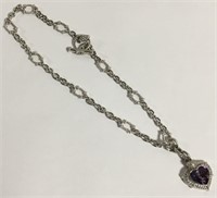 Judith Ripka Sterling Heart Pendant Necklace