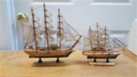 (2) Wooden Ship Models