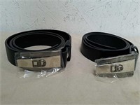 2 new genuine leather belts Italian design with