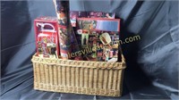 Basket of Coca-Cola puzzles,gift wrap and gift