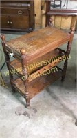 Antique oak side table with drawer 25”x13”x30”h