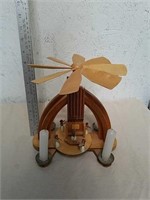 Vintage wood candle windmill