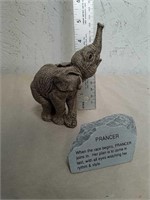 Collectible the Herd Prancer elephant with rock