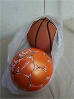 Wilson basketball and select strike soccer ball