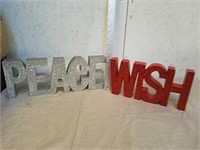 Wooden wish and piece wall art signs