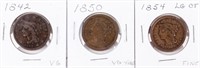 Coin 3 United States Large Cents VG to Fine