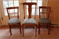 Three Wood Side Chairs