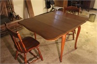 Drop-Leaf Table with Two Chairs